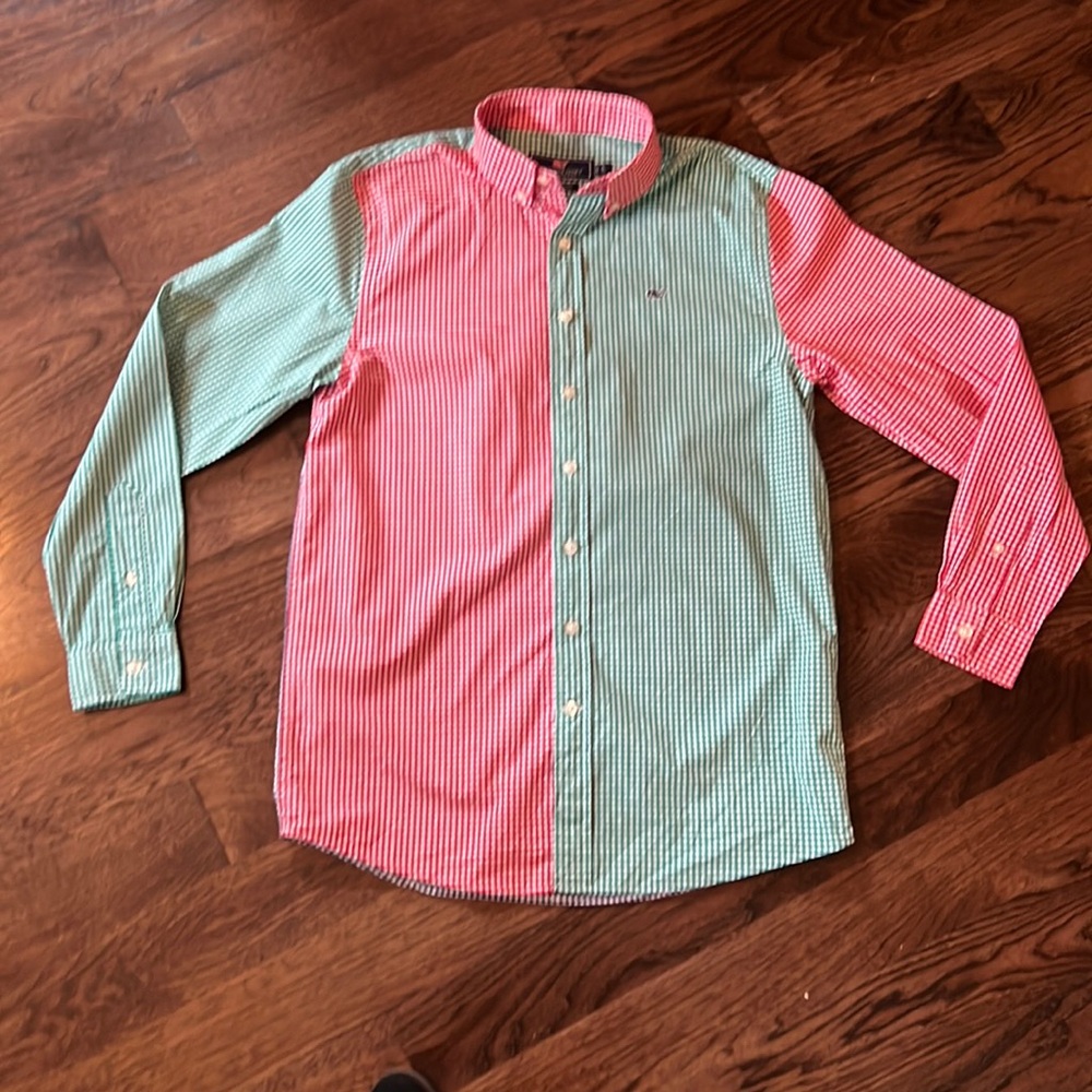 Vineyard Vines Long Sleeve Check Print Whale Shirt
